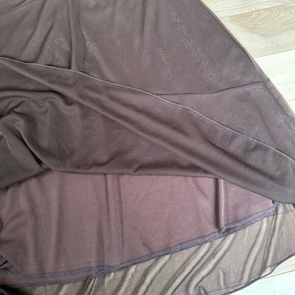 Vintage Le Château Y2K Brown Halter Dress – Made in Canada – Shimmery Gold Sheen - Picture 6 of 8